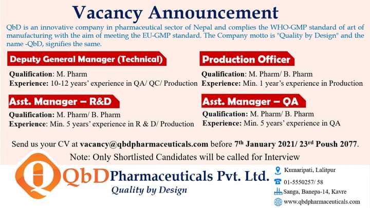 Vacancy Announcement Pharmacist 