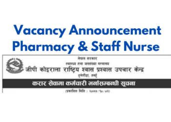 Vacancy Announcement GP Koirala National Respiratory Treatment Center 