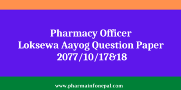 Pharmacy Officer Loksewa Aayog Question Paper 2077