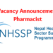 Vacancy Announcement Pharmacist NHSSP