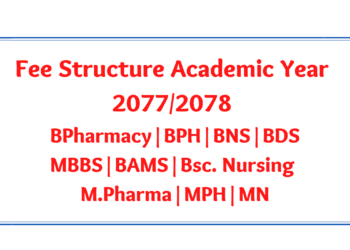 Fee Structure B Pharmacy/BPH/BNS/BDS/MBBS