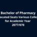 BPharmacy Allocated Seats for Academic Year 2077/078 
