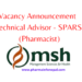 Vacancy Announcement for Technical Advisor - SPARS (Pharmacist)