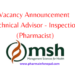 Vacancy Announcement for Technical Advisor - Inspection (Pharmacist)