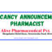 Vacancy Announcement for Pharmacist at Alive Pharmaceutical