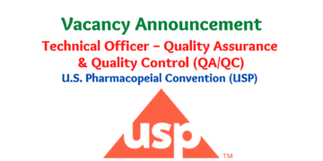 Vacancy Announcement for Quality Assurance and Quality Control (QA/QC) USP