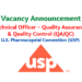 Vacancy Announcement for Quality Assurance and Quality Control (QA/QC) USP