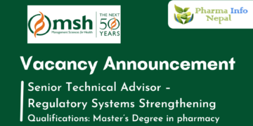 Vacancy Announcement for Senior Technical Advisor – Regulatory Systems Strengthening