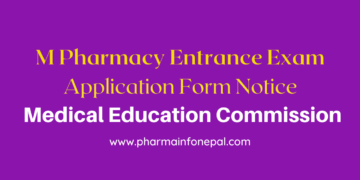 M Pharmacy Entrance Exam Application Form Notice Medical Education Commission
