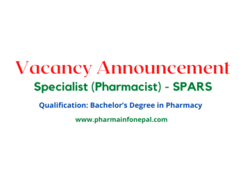 Vacancy Announcement for Specialist (Pharmacist) - SPARS 