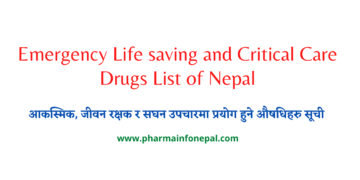 Emergency Life saving and Critical Care Drugs List of Nepal