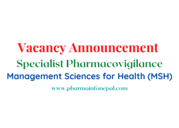 Vacancy Announcement for Specialist Pharmacovigilance at Management Sciences for Health (MSH)