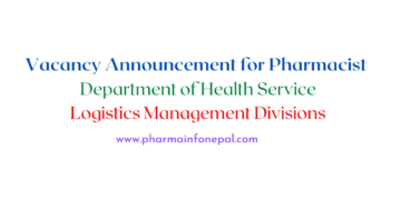 Vacancy Announcement for Pharmacist Under Department of Health Services