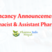 Vacancy Announcement Pharmacist and Assistant Pharmacist