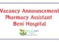 Vacancy Announcement Pharmacy Assistant Beni Hospital