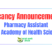 Vacancy Announcement for Pharmacy Assistant Rapti Academy of Health Sciences