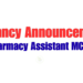 Vacancy Announcement Pharmacy Assistant MCVTC