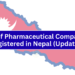 List of Pharmaceutical Companies Registered in Nepal (Updated)