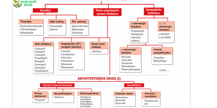 Classification of Antihypertensive Drugs