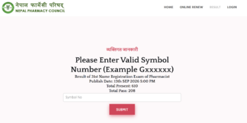 Nepal Pharmacy Council (NPC) has published the result of the 31st Name Registration Examination of Pharmacist.